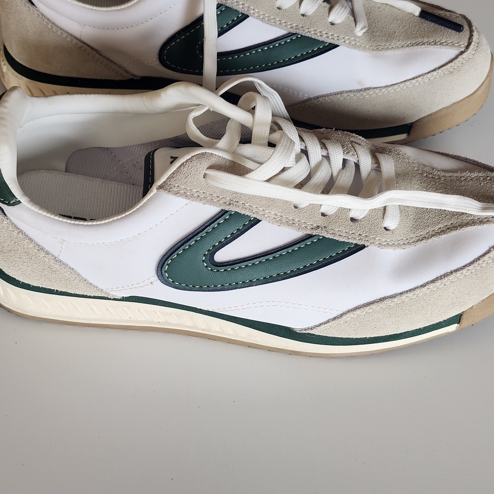 Tretorn White and Green Sneakers